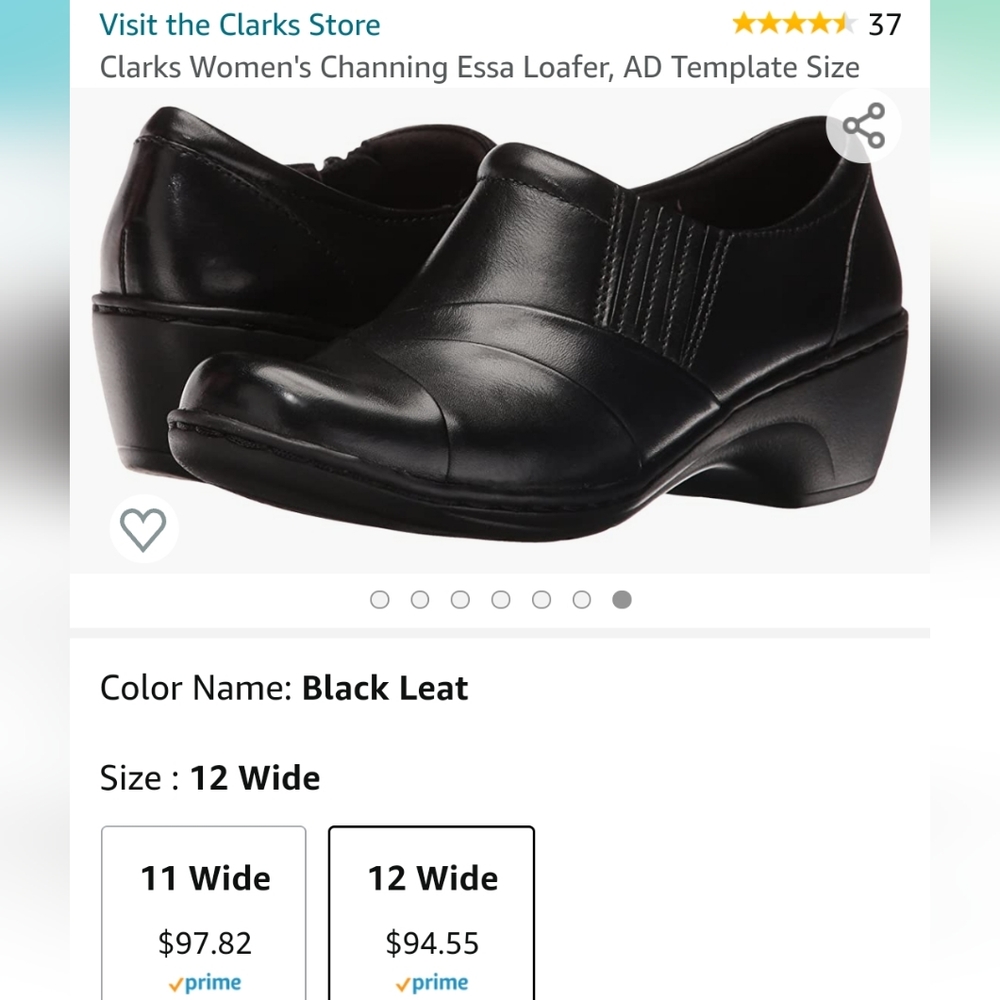 Clarks loafer size 12W